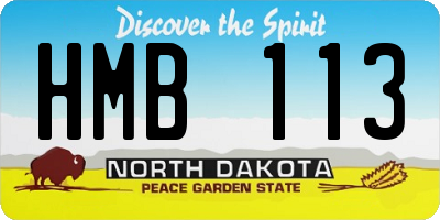 ND license plate HMB113