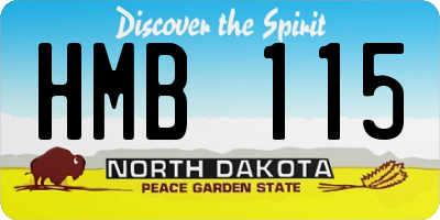 ND license plate HMB115