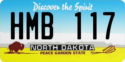 ND license plate HMB117