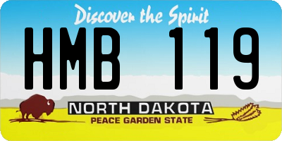 ND license plate HMB119