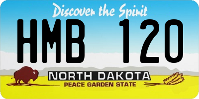 ND license plate HMB120