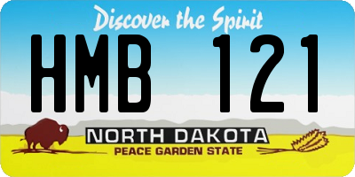 ND license plate HMB121
