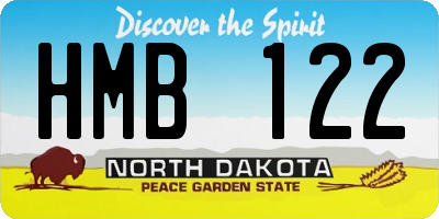 ND license plate HMB122