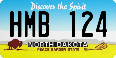 ND license plate HMB124