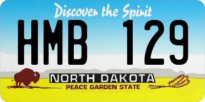 ND license plate HMB129