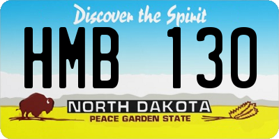 ND license plate HMB130