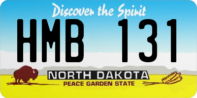 ND license plate HMB131