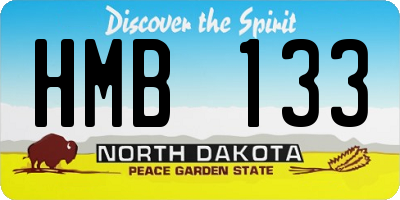 ND license plate HMB133