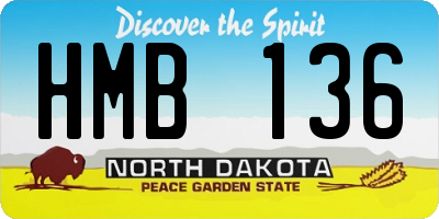 ND license plate HMB136