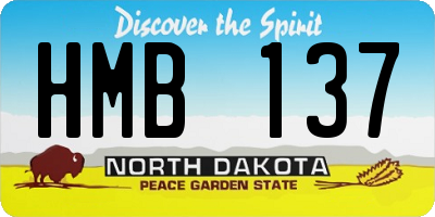 ND license plate HMB137