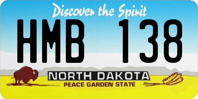 ND license plate HMB138