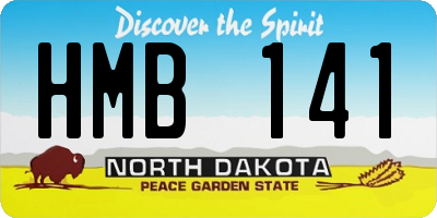 ND license plate HMB141