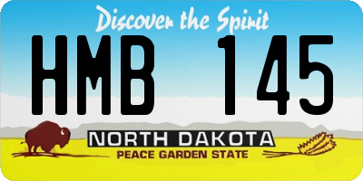 ND license plate HMB145
