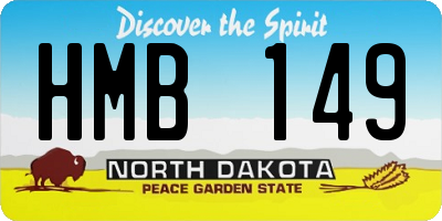 ND license plate HMB149