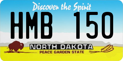 ND license plate HMB150