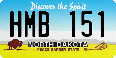 ND license plate HMB151