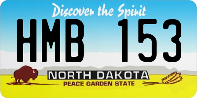 ND license plate HMB153