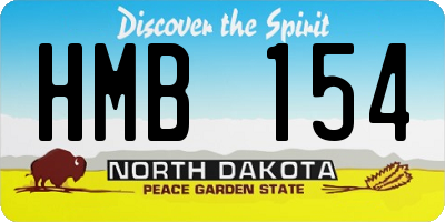 ND license plate HMB154