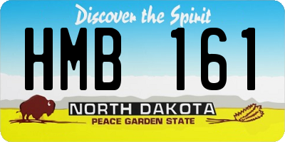 ND license plate HMB161