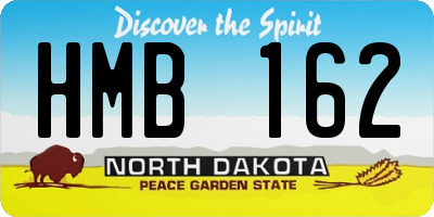 ND license plate HMB162
