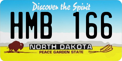 ND license plate HMB166