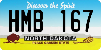 ND license plate HMB167