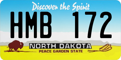 ND license plate HMB172