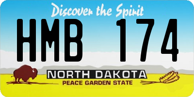 ND license plate HMB174
