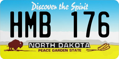 ND license plate HMB176