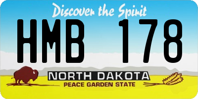 ND license plate HMB178