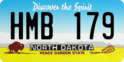 ND license plate HMB179