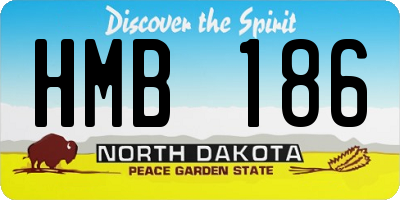ND license plate HMB186