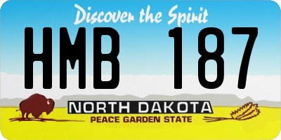 ND license plate HMB187