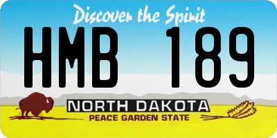 ND license plate HMB189