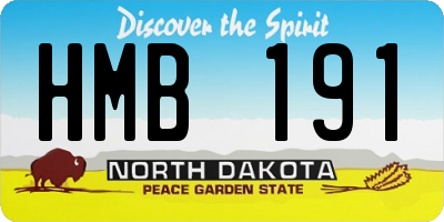 ND license plate HMB191