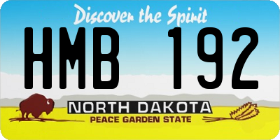 ND license plate HMB192