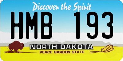 ND license plate HMB193