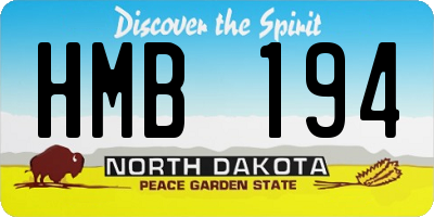 ND license plate HMB194