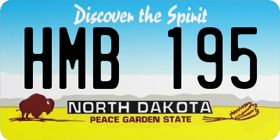 ND license plate HMB195