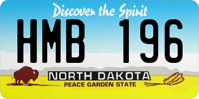 ND license plate HMB196