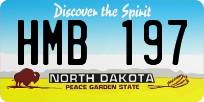 ND license plate HMB197