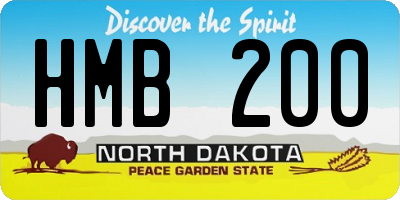 ND license plate HMB200