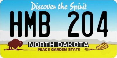 ND license plate HMB204