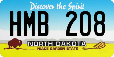 ND license plate HMB208