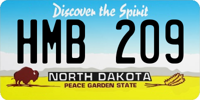 ND license plate HMB209