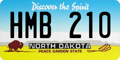 ND license plate HMB210