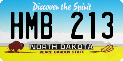 ND license plate HMB213