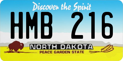 ND license plate HMB216