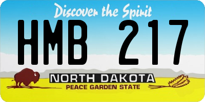 ND license plate HMB217