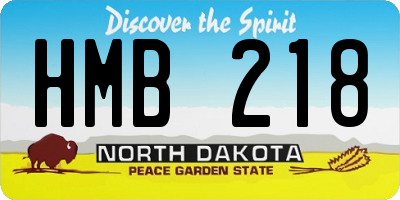 ND license plate HMB218